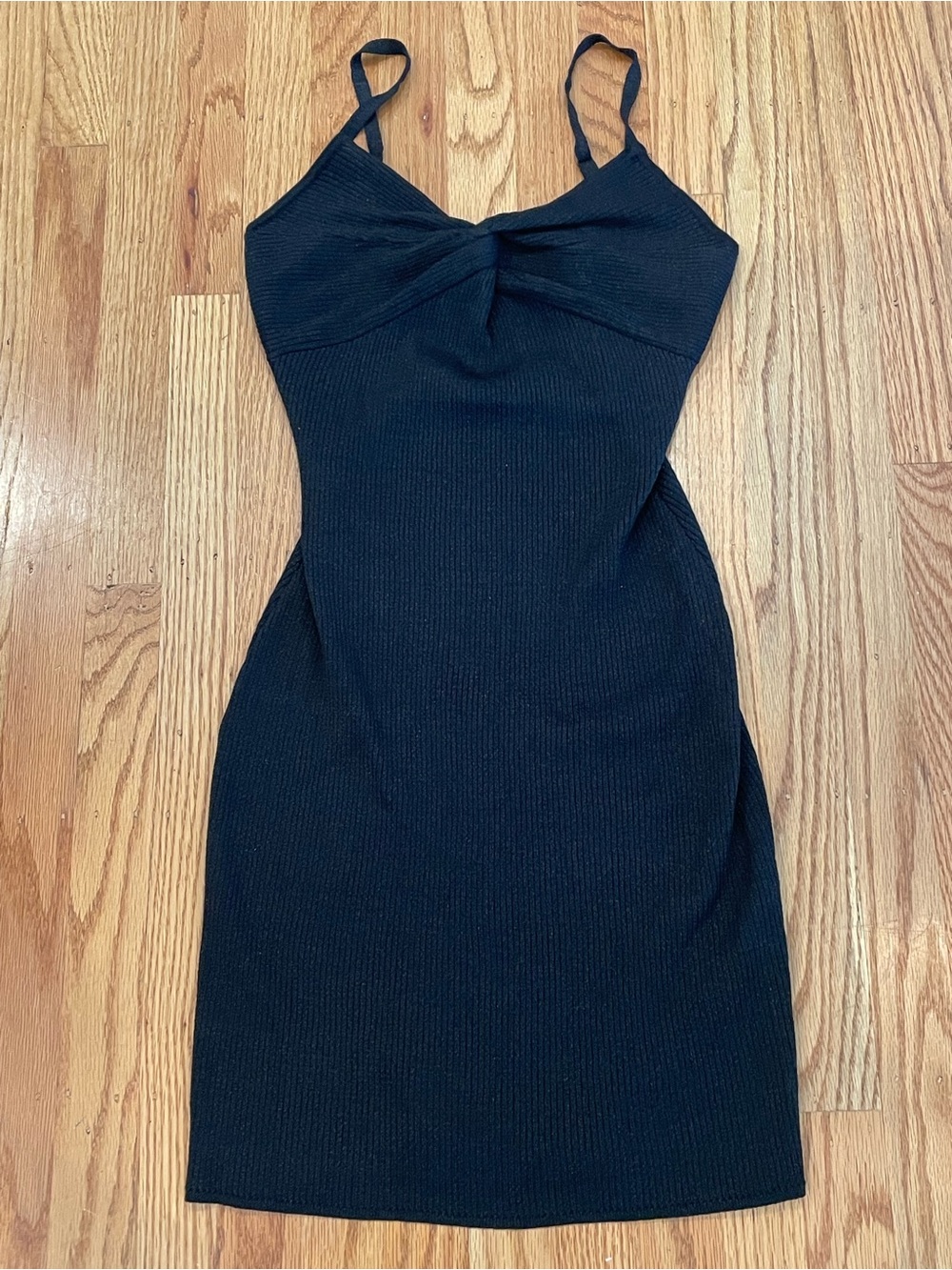 Freshman Black Sparkly Twisted Front Mini Dress